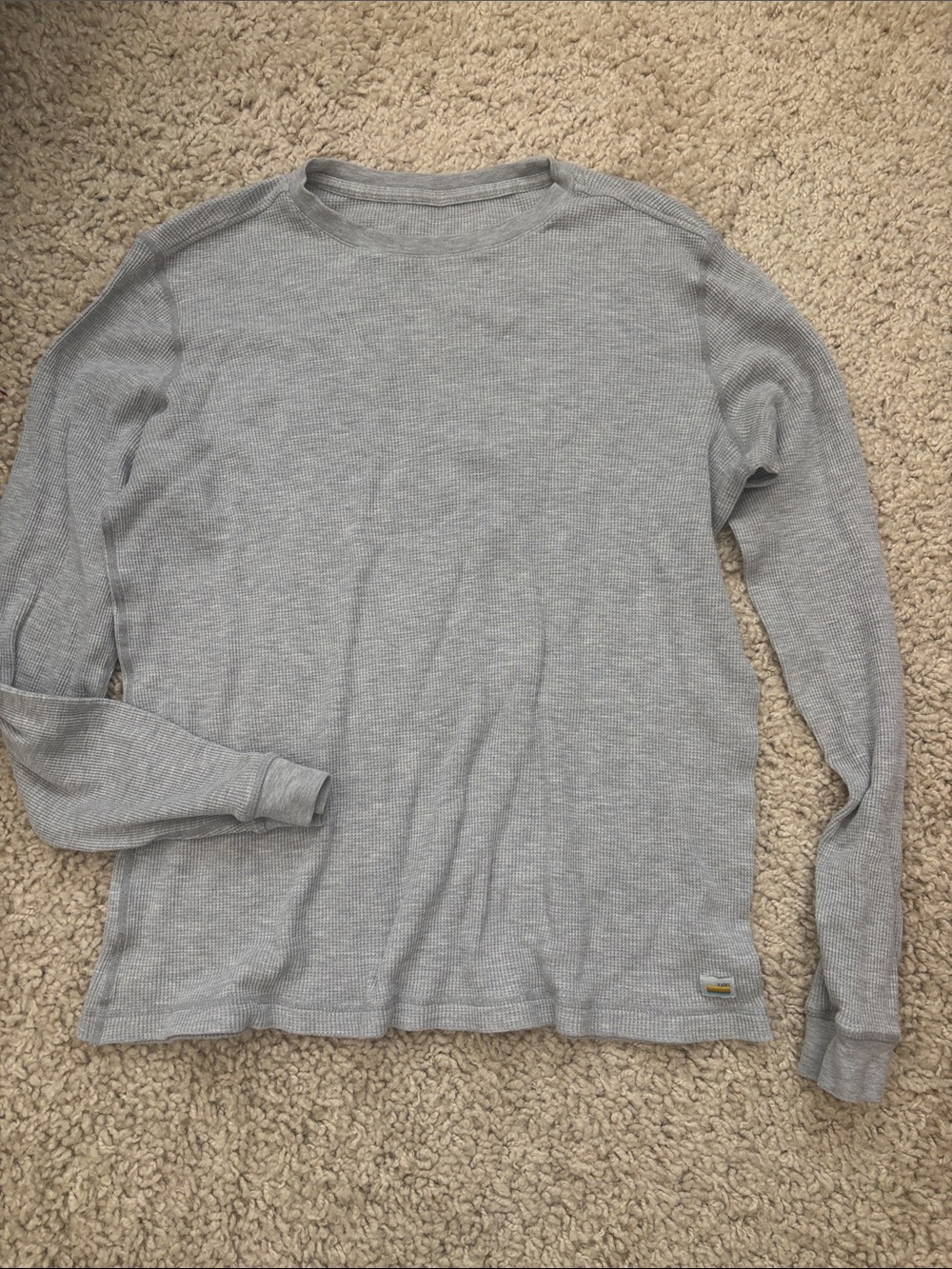 Vuori Light Gray Waffle Thermal Top